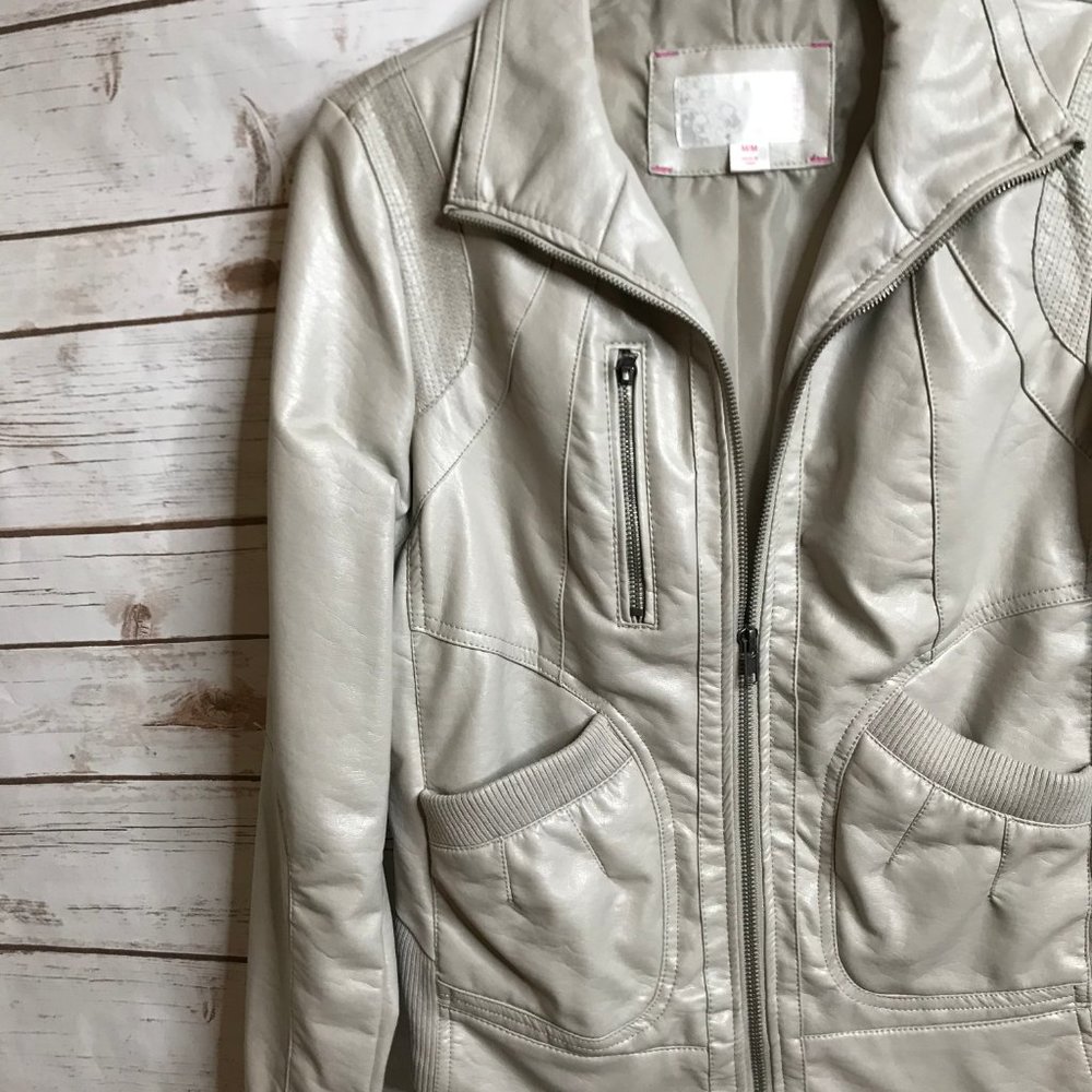 Xhilaration Cream Faux Leather Jacket - Picture 5 of 8
